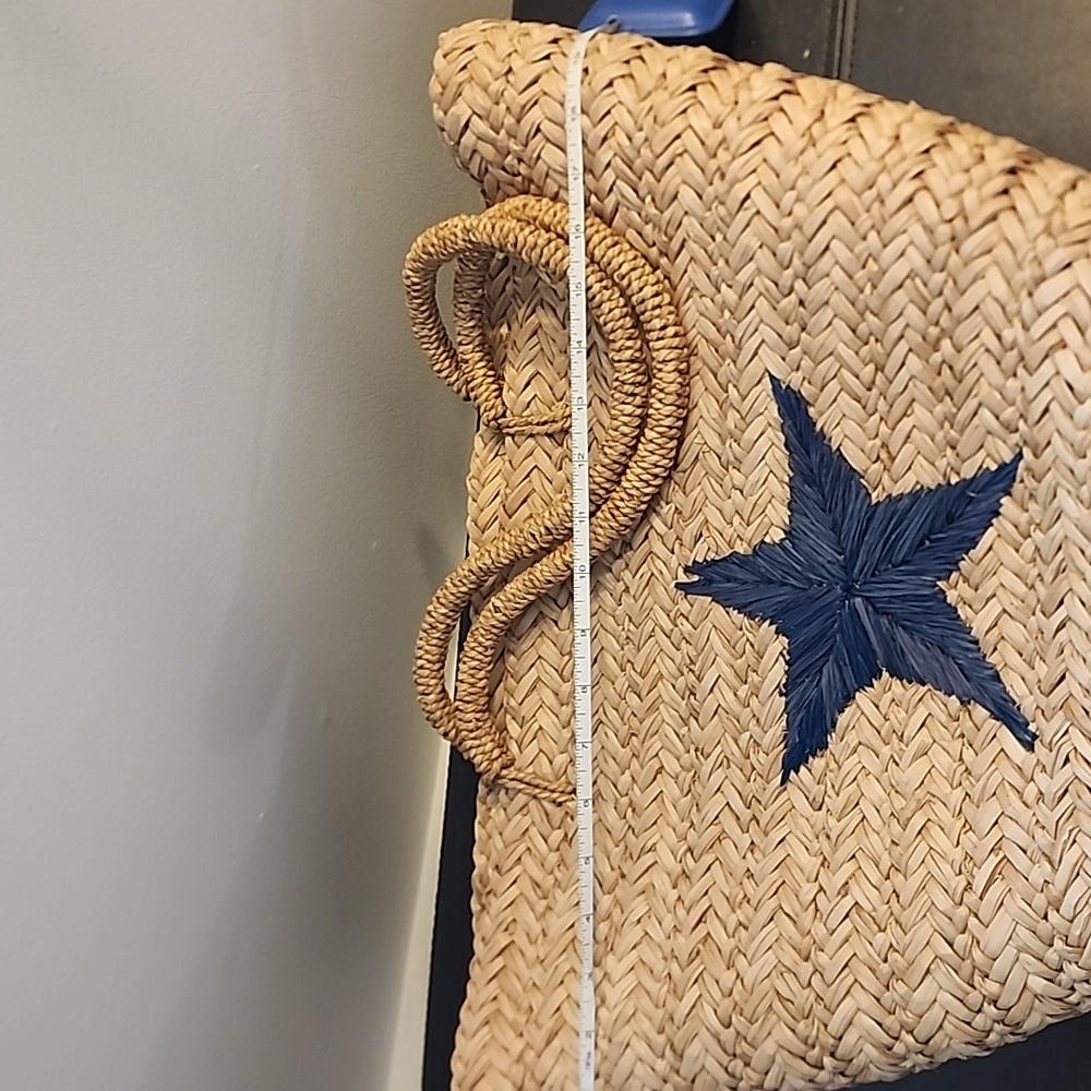 Blue Star Straw Tote Bag - Picture 5 of 6